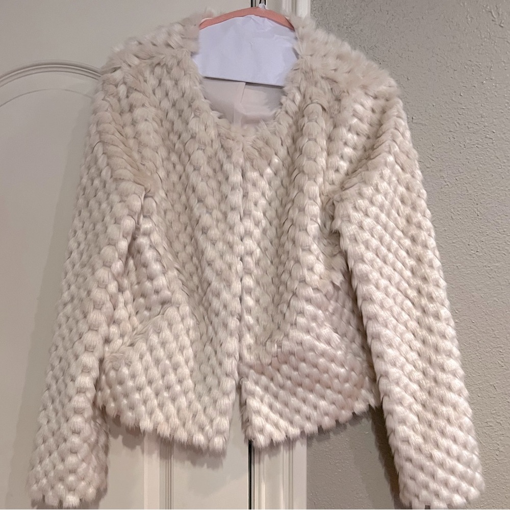 NWOT White House Black Market furry blazer M